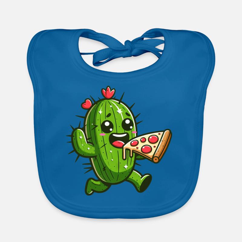 Süßer Kaktus Pizza Herz Comic Baby Bio-Lätzchen