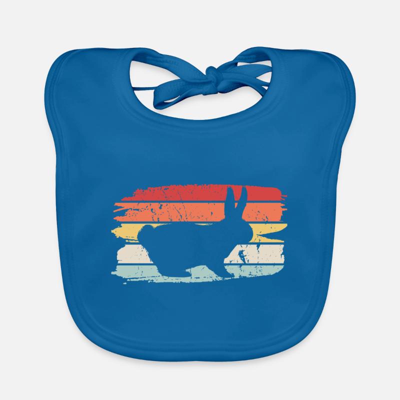Lapin lapin - Bavoir bio Bébé - bleu paon