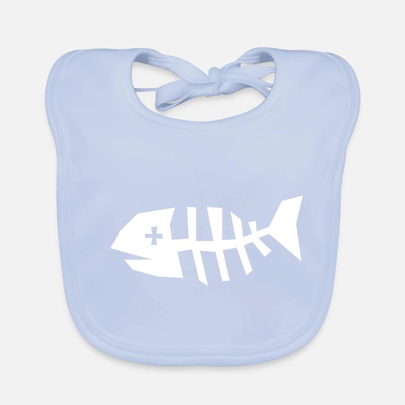 Fish bone skeleton Organic Baby Bibs