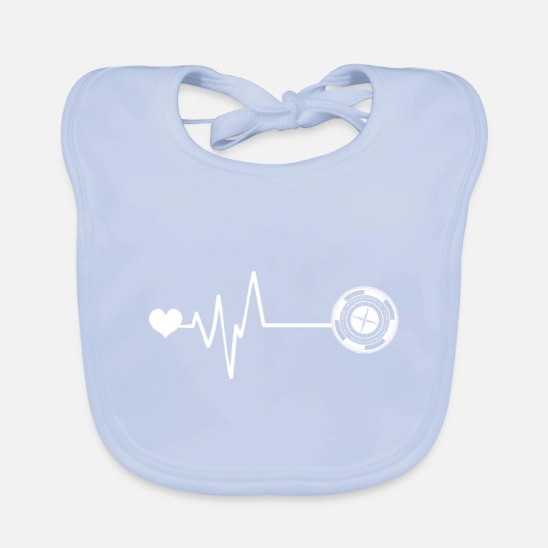 Roulette Pulse Heart Organic Baby Bibs