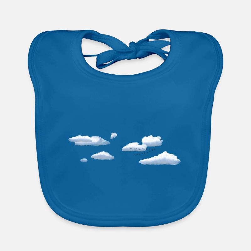 Wolken - Baby Bio-Lätzchen - Pfauenblau