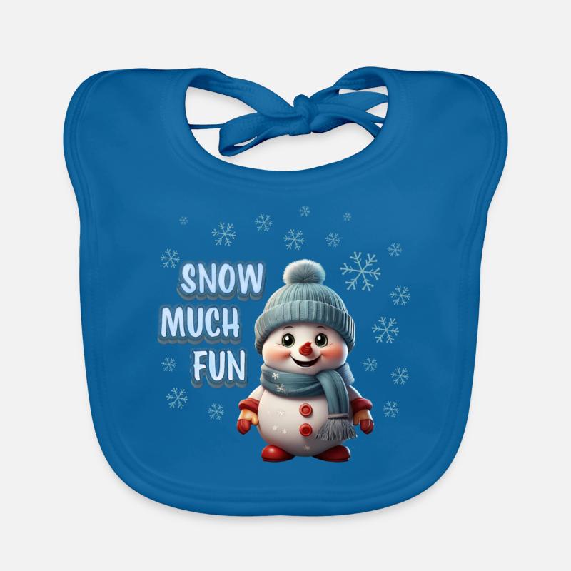 SNOW MUCH FUN - Cute Snowman Organic Baby Bibs