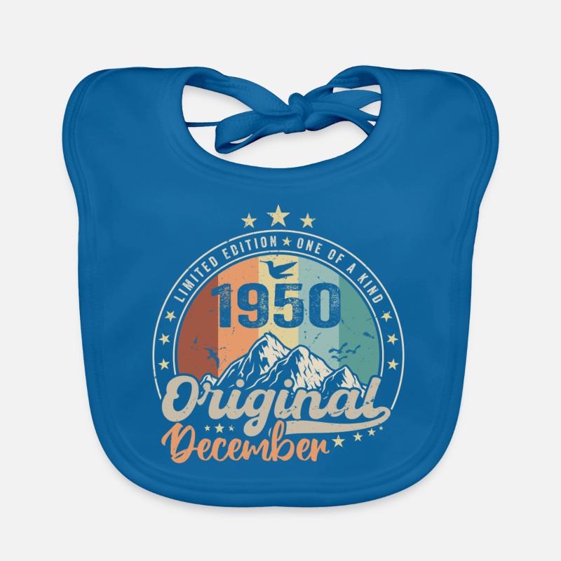 Dezember 1950 Geburtstagsgeschenk - Dezember 1950 - Baby Bio-Lätzchen - Pfauenblau