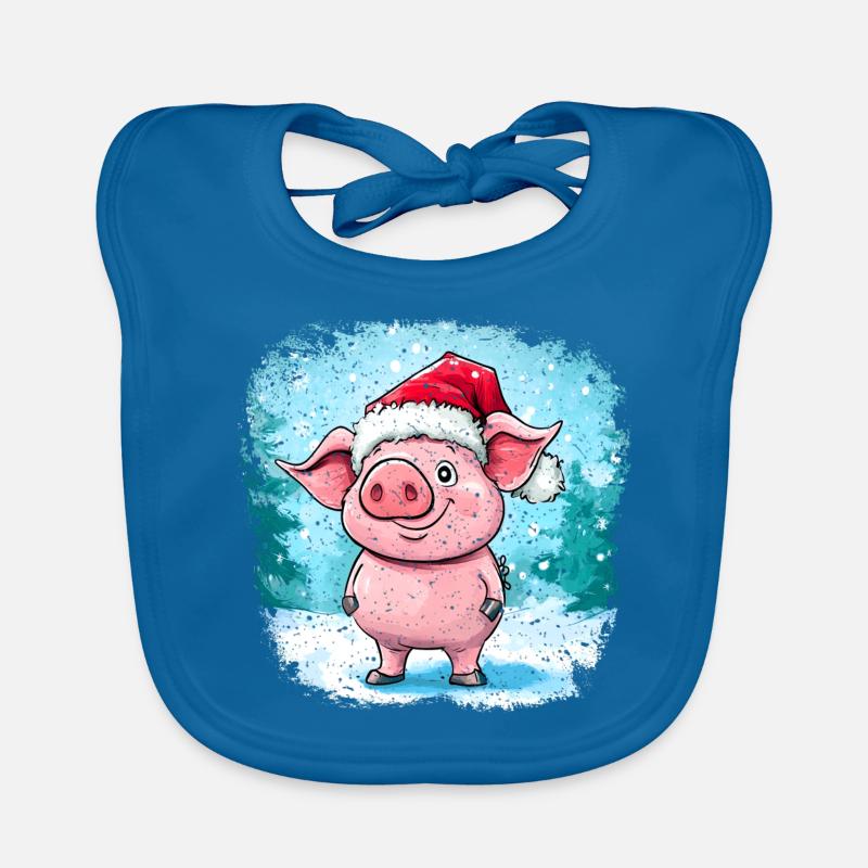 Cochon Père Noël Bavoir bio Bébé