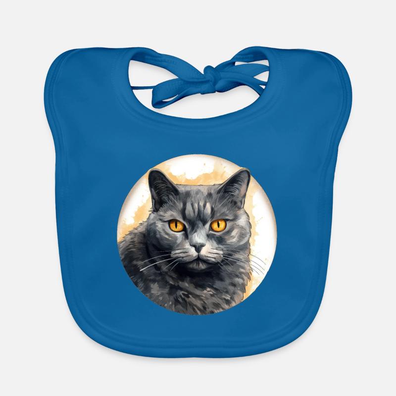 Chat Chartreux Bavoir bio Bébé