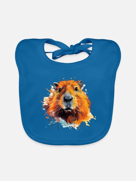 Capybara - Baby Bio-Lätzchen - Pfauenblau