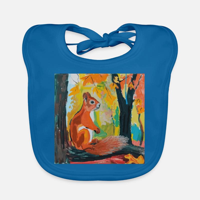 eichhörnchen, bunt, tier, geschenk, geschenkidee Baby Bio-Lätzchen