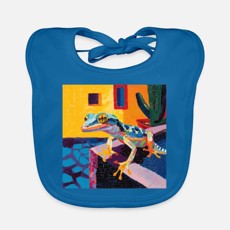 gecko, echsen, bunt, tier, geschenk, geschenkidee Baby Bio-Lätzchen