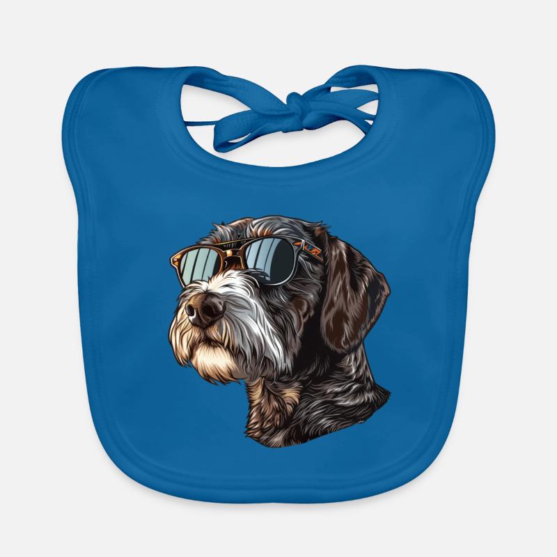 Deutsch Drahthaar, German Wirehaired Pointer, Hund Baby Bio-Lätzchen