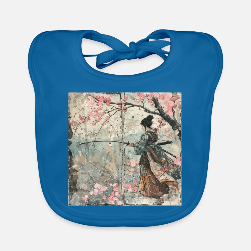 Japanisch, Samurai, Kirschblüte, Kunst, Ukiyo-E, s Baby Bio-Lätzchen