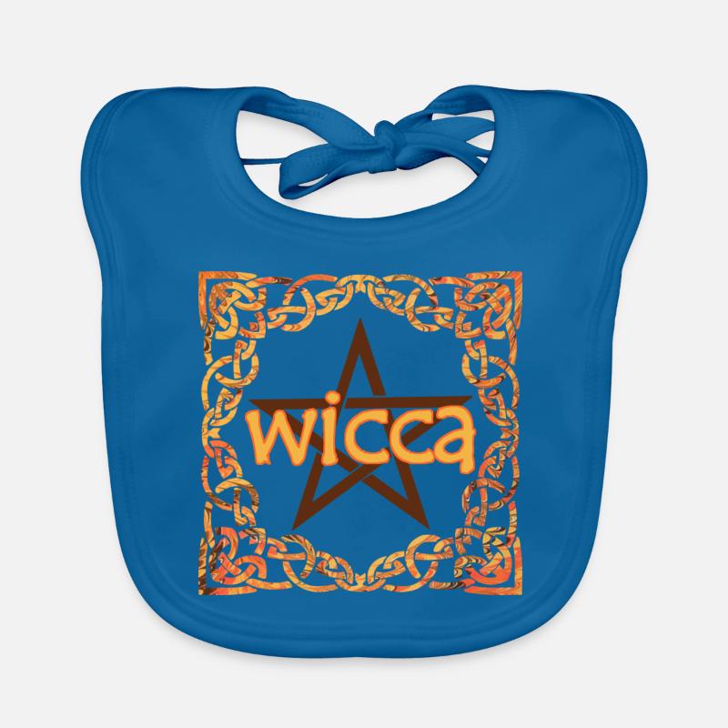 Celtic frame wicca e 118 - Organic Baby Bibs - peacock-blue