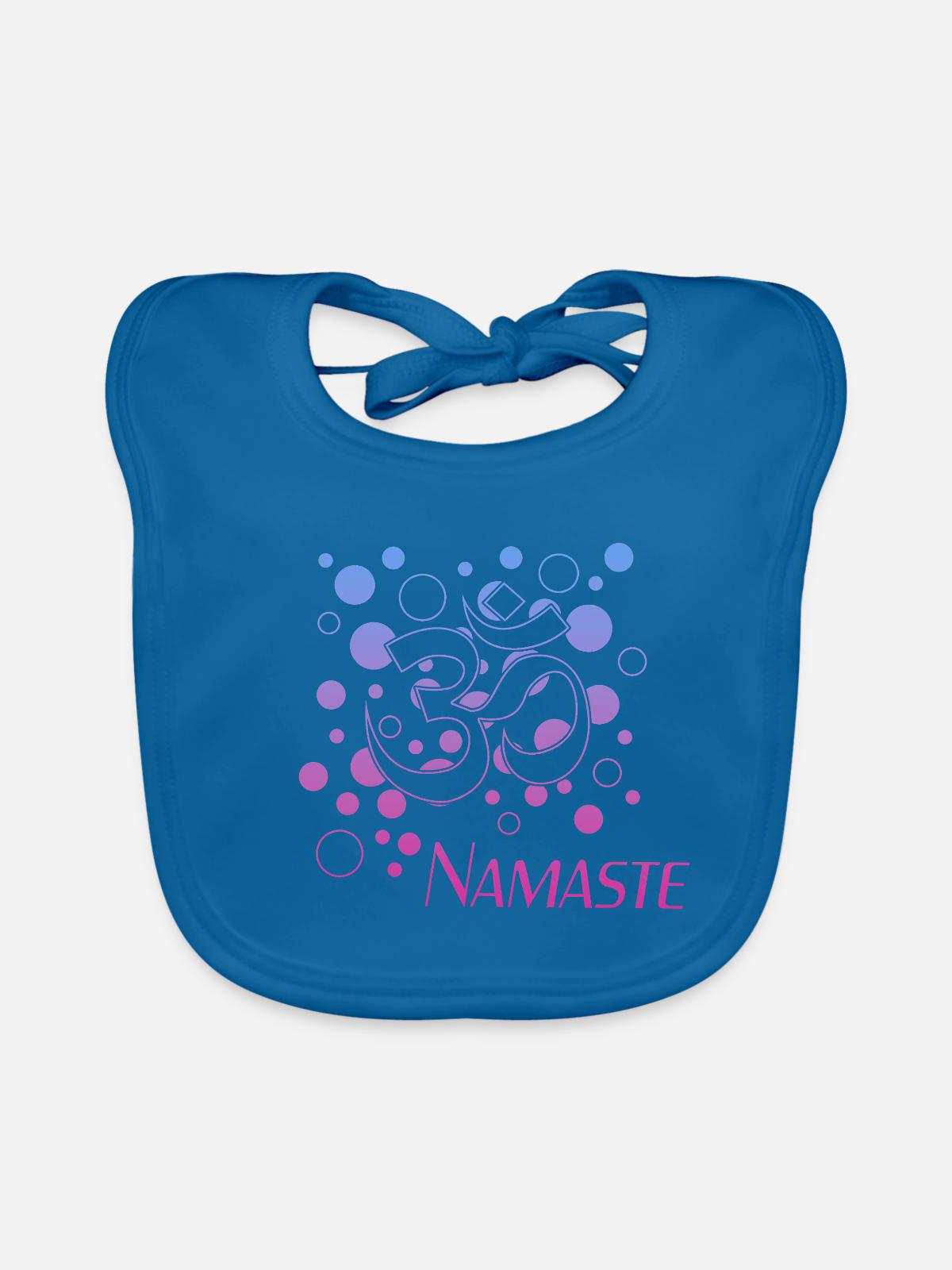 Namaste - Baby Bio-Lätzchen - Pfauenblau - Vorne