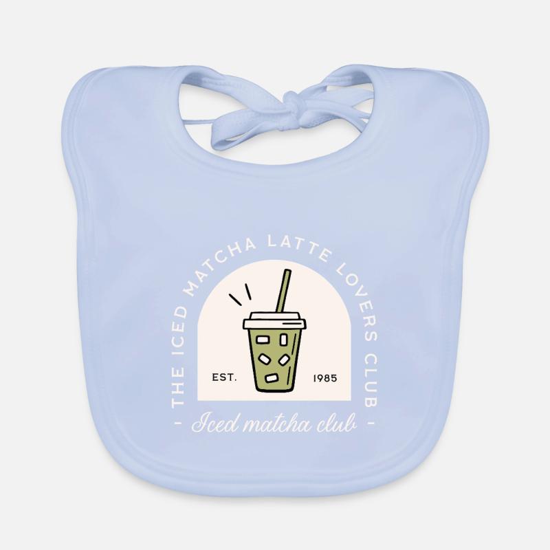 Iced matcha latte lovers Japanese drink funny Organic Baby Bibs
