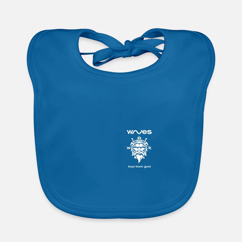 Dieu du surf Windchild - Bavoir bio Bébé - bleu paon