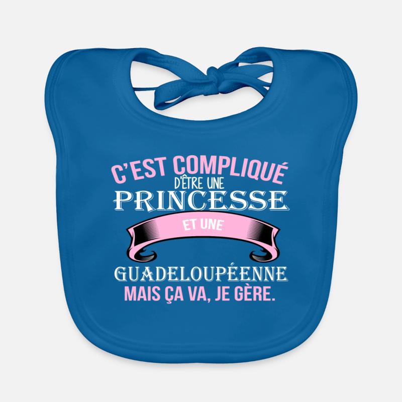 guadeloupe enne - Bavoir bio Bébé - bleu paon