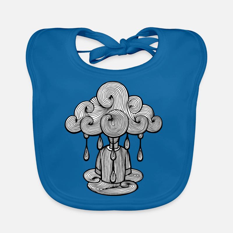 Cloud Monday rain, Monday is bad ... Organic Baby Bibs