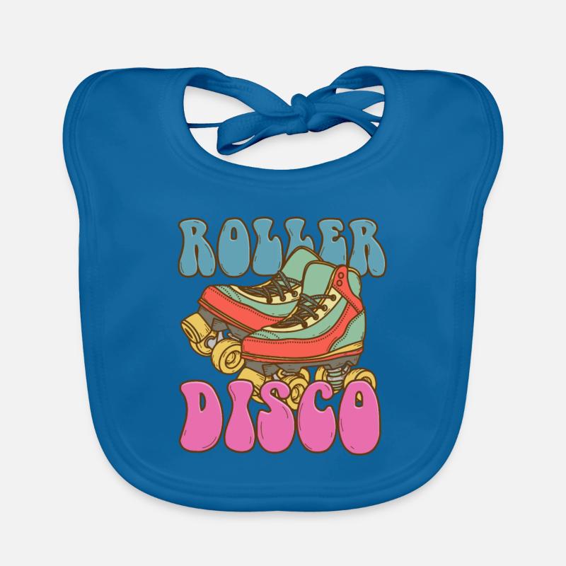 Roller Skates Roller Disco Skater Retro Gift Organic Baby Bibs