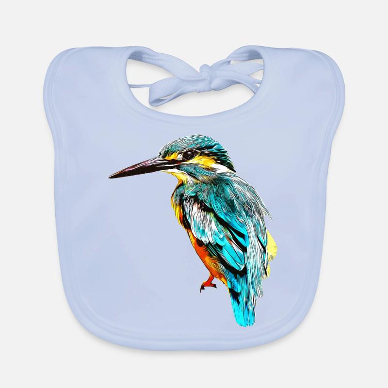 gxp eisvogel kingfisher vector art Baby Bio-Lätzchen