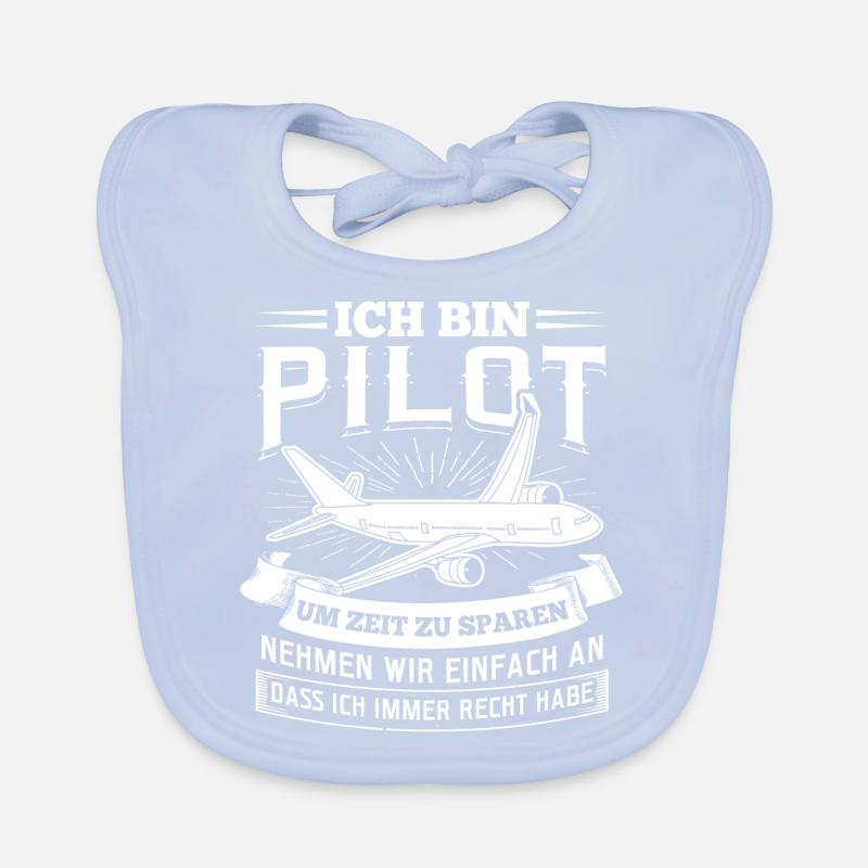 Ich bin Pilot Flugzeug Fliegen Luftfahrt Baby Bio-Lätzchen