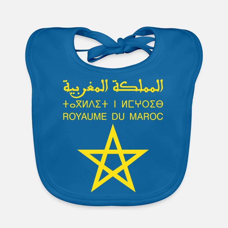 Maroc - Bavoir bio Bébé - bleu paon
