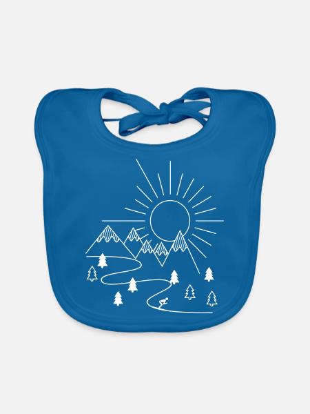 Ski - Baby Bio-Lätzchen - Pfauenblau