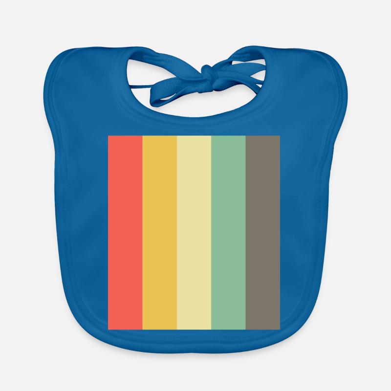 Retro Vintage Striped Rectangle Striped Template Organic Baby Bibs