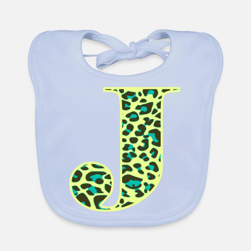Lettre J initiale lettre initiales Léopard Léo Bavoir bio Bébé