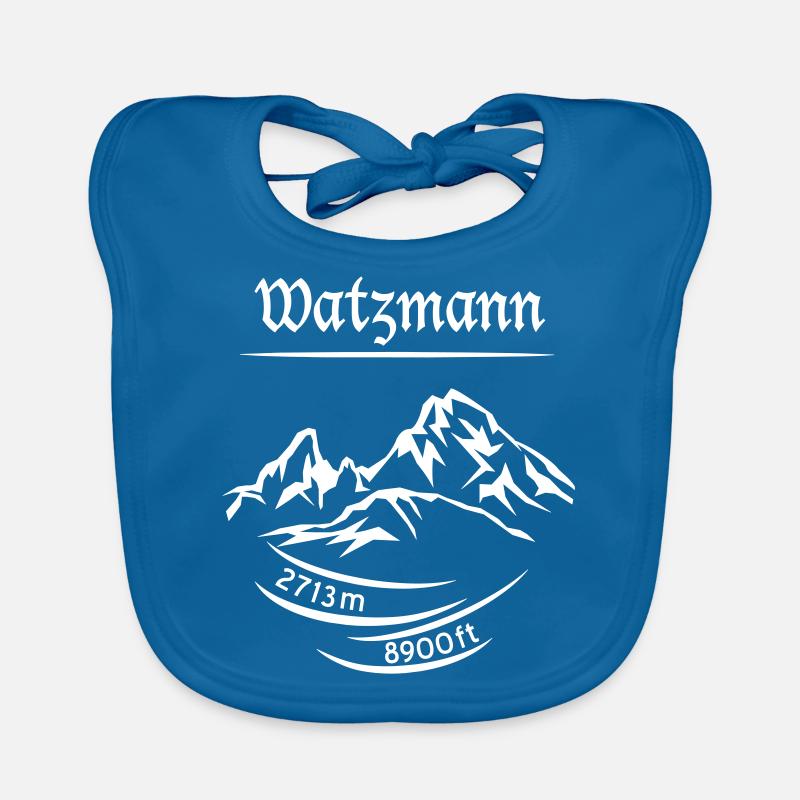 Le mont Watzmann, hauteur 2713 m déterminée - blanc Bavoir bio Bébé
