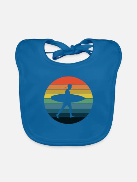 Surfen Wellenreiten Surfbrett Surfing - Baby Bio-Lätzchen - Pfauenblau