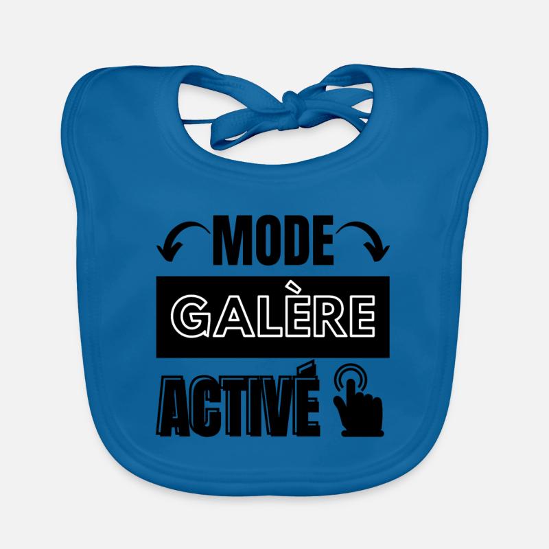 mode galère activé - Bavoir bio Bébé - bleu paon