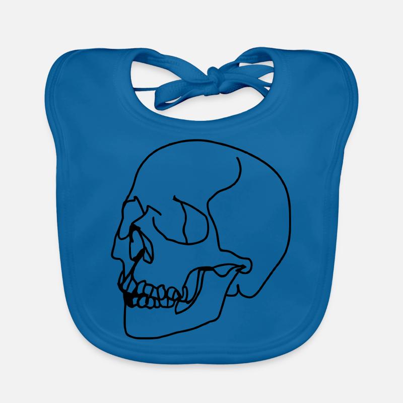 Crâne Oneline - Bavoir bio Bébé - bleu paon