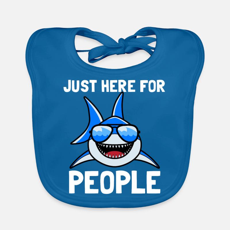 drôle de conception de requin - Bavoir bio Bébé - bleu paon