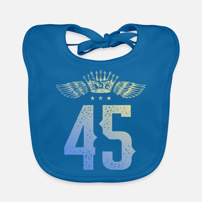 45 Number crown Organic Baby Bibs