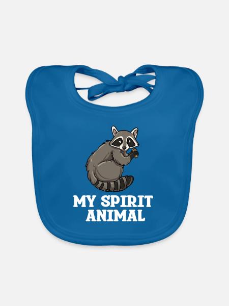 My Spirit Animal Waschbär Raccoon Trash Panda - Baby Bio-Lätzchen - Pfauenblau