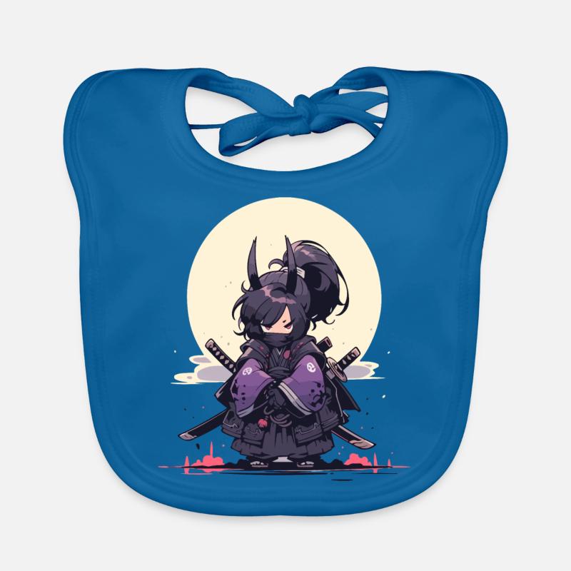 Episches Samurai Mädchen Anime-Design Baby Bio-Lätzchen