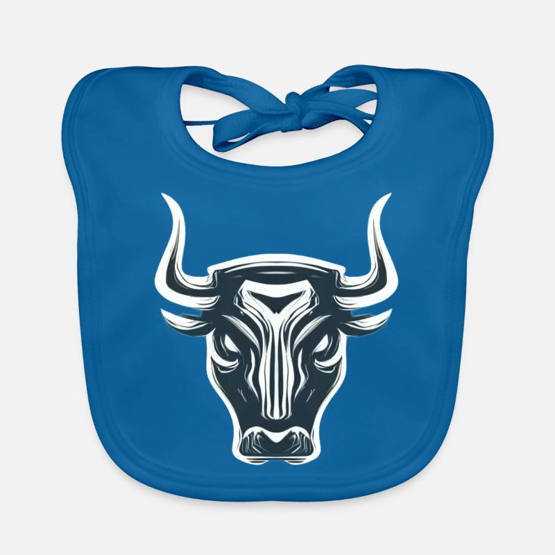 STYLIZED EDGY BULL Organic Baby Bibs