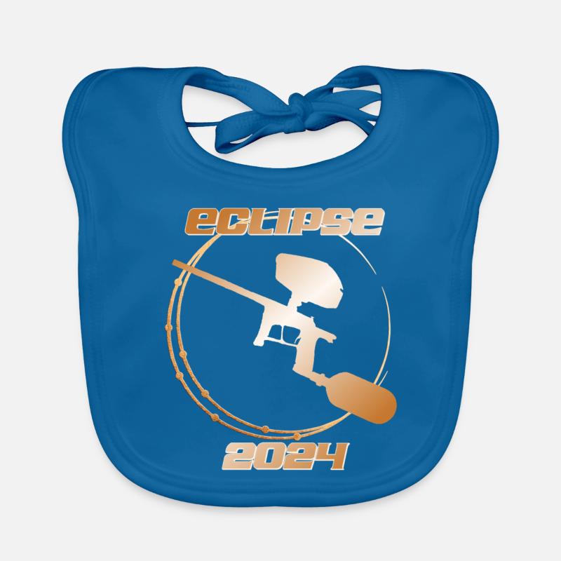 Eclipse 2024, avec un marqueur de paintball. Bavoir bio Bébé