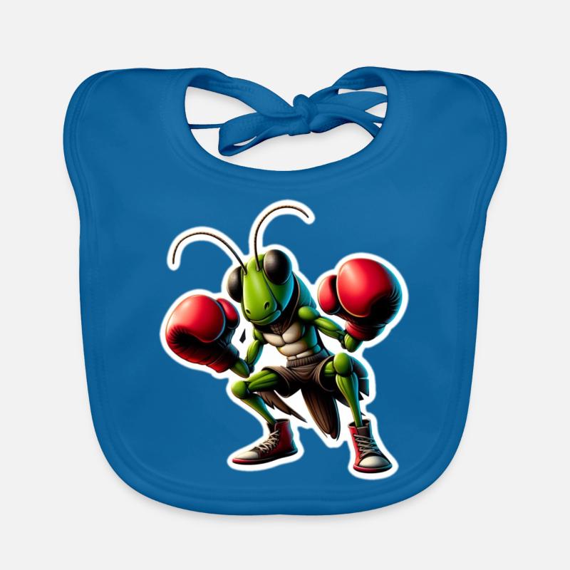 Grasshopper is looking for a boxing match Organic Baby Bibs
