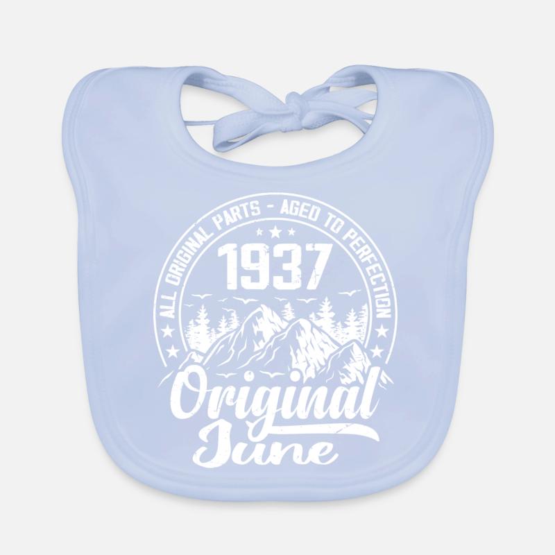 June 1937 Original: 87 Years Birthday Gift Organic Baby Bibs
