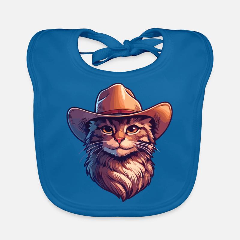 Cowboy-Katze Baby Bio-Lätzchen