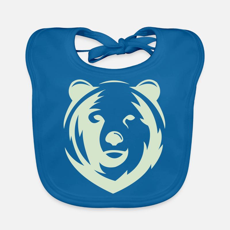 ours - Bavoir bio Bébé - bleu paon