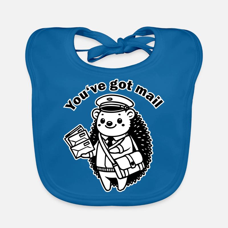 Mailman Hedgehog - "You've got mail" Design Organic Baby Bibs