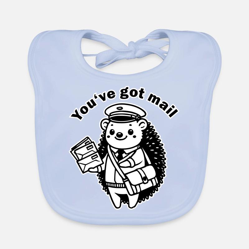 Facteur Hérisson - Design « Vous avez du courrier » Bavoir bio Bébé