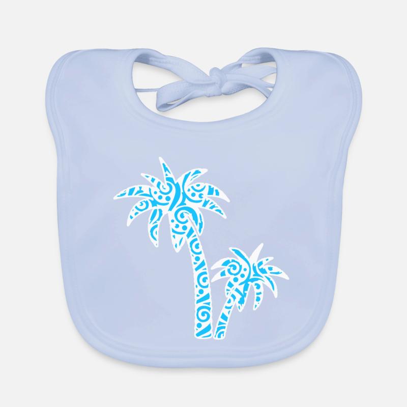 Tropic Wave Abstract Palm Design Organic Baby Bibs