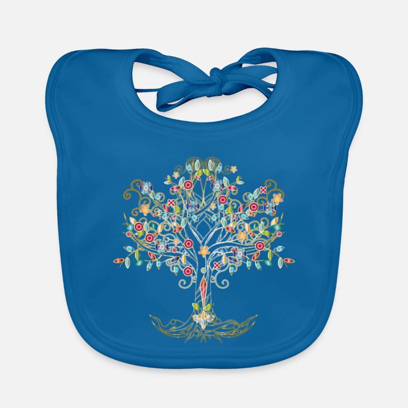 imaginative tree in metallic colors Organic Baby Bibs