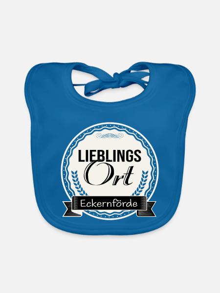 Lieblingsort Eckernförde - Baby Bio-Lätzchen - Pfauenblau
