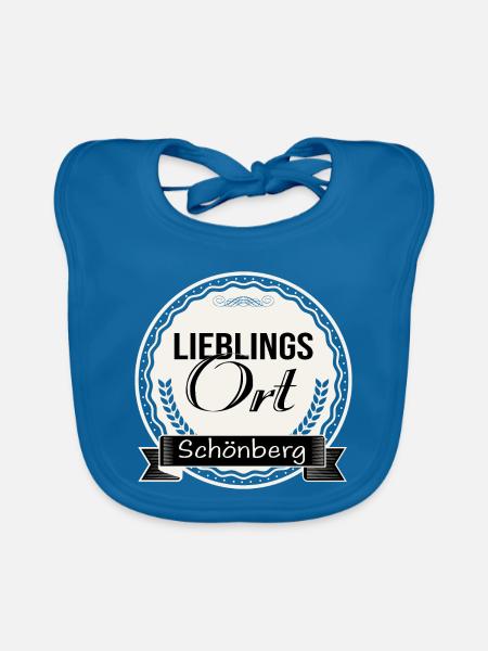 Lieblingsort Schönberg - Baby Bio-Lätzchen - Pfauenblau