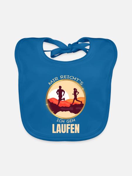 Mir reicht s - ich geh Laufen - Baby Bio-Lätzchen - Pfauenblau