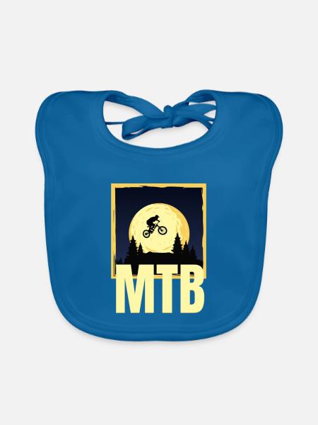 Mountainbike - Baby Bio-Lätzchen - Pfauenblau