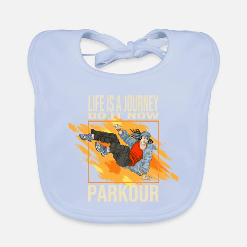 Life is a journey - Do it now - Parkour Baby Bio-Lätzchen
